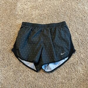 Nike Women's Black Athletic Shorts with White Dots
